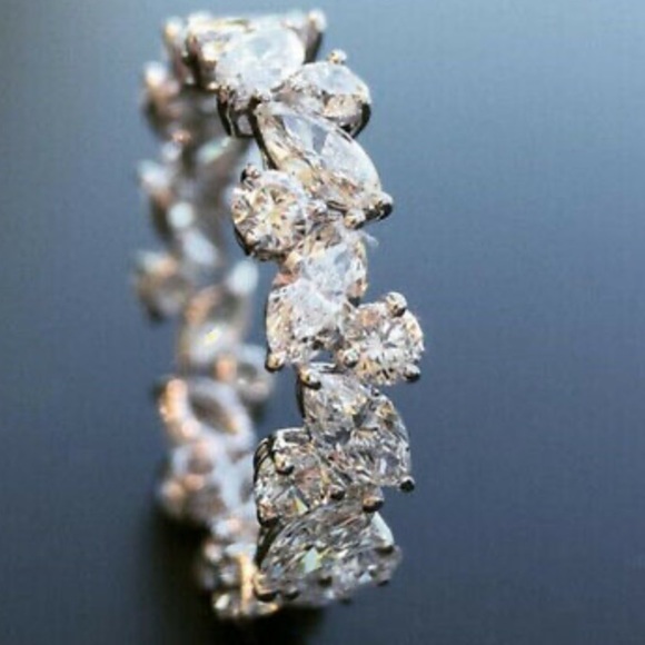 Gorgeous 925 Silver Wedding Ring White Sapphire - Picture 2 of 7